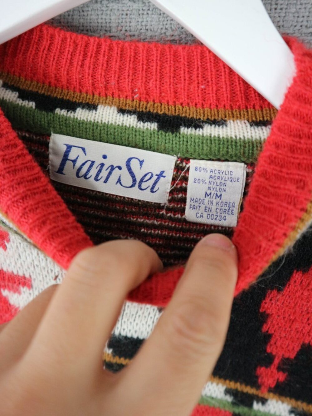 FairSet Aztec Print All Over Design Sweater Vintage Medium - Picture 5 of 8